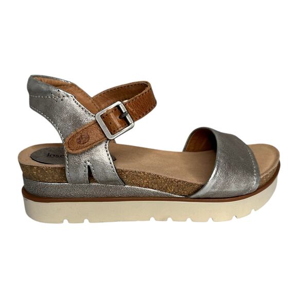 Josef Seibel Clea Platform Sandals - Metallic Silver - Size 36 (US 6.5) - Picture 1 of 10